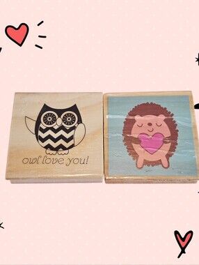Rubber Stamp Owl Love You! and Porcupine Stamp